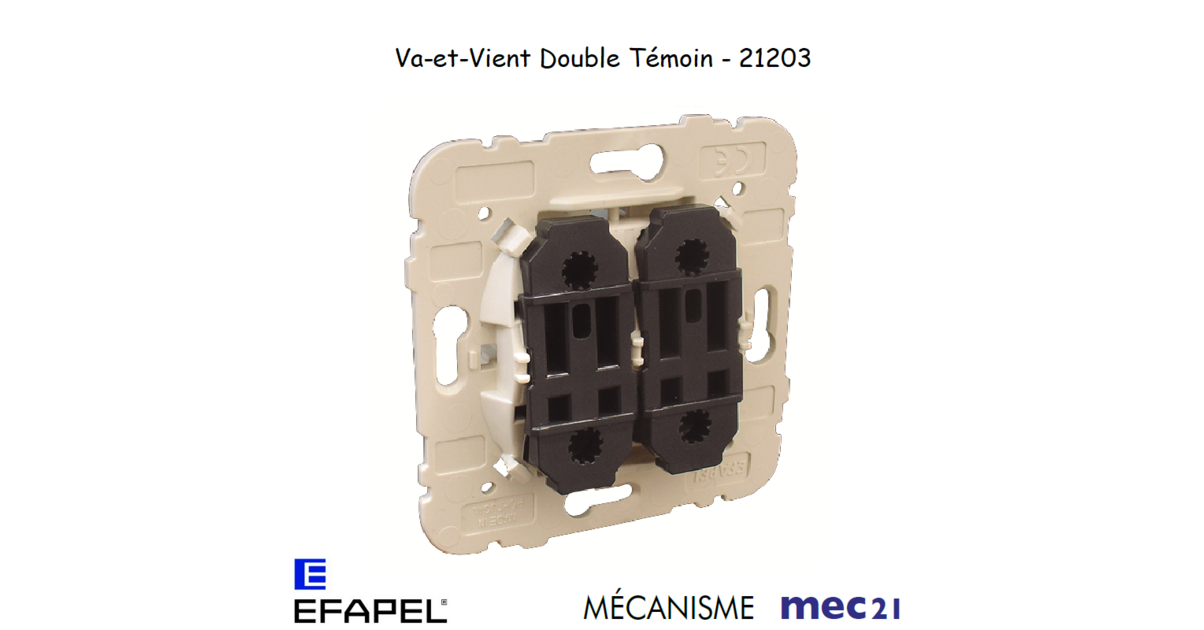 Mécanisme Interrupteur Va-et-vient Double Efapel 21101 - Blanc, Neuf Sous Emballage